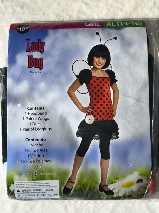 Wal-Mart Other - Red and Black Girl's Ladybug Costume Headband, Wings & Leggings Size XL (14-16)